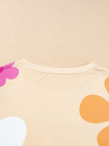 70s Style Floral Bubble Sleeve Top from MsDressly