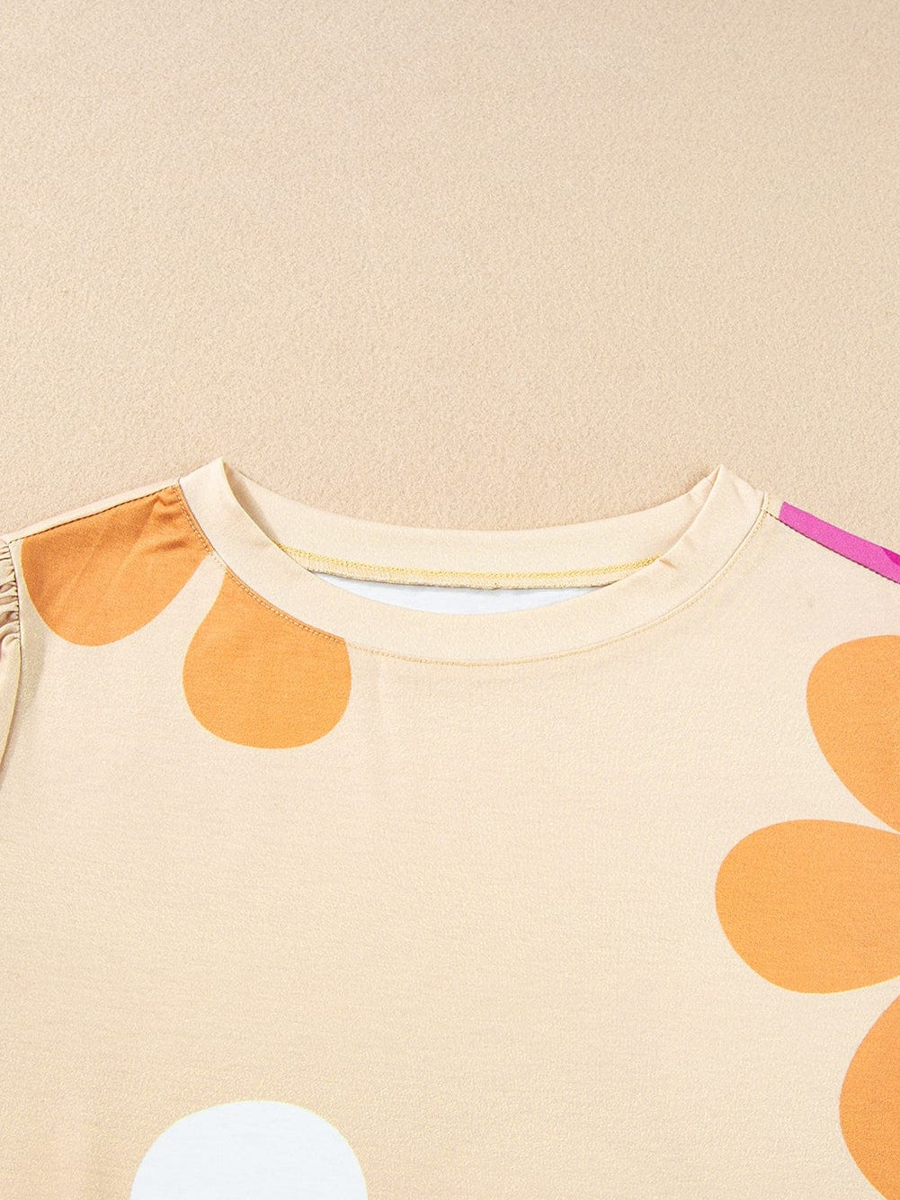 70s Style Floral Bubble Sleeve Top from MsDressly