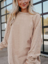 Apricot Corded Ribbed Oversized Sweater from MsDressly