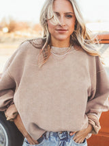 Apricot Corded Ribbed Oversized Sweater from MsDressly