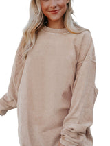Apricot Corded Ribbed Oversized Sweater from MsDressly