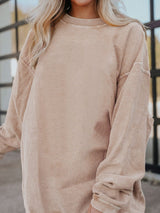 Apricot Corded Ribbed Oversized Sweater from MsDressly