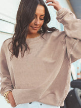 Apricot Corded Ribbed Oversized Sweater from MsDressly