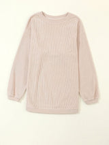 Apricot Corded Ribbed Oversized Sweater from MsDressly