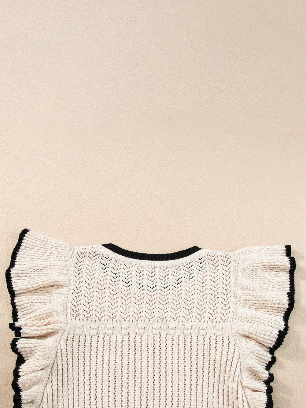 Apricot Crochet Eyelet Ruffle Trim Tank Top From MsDressly
