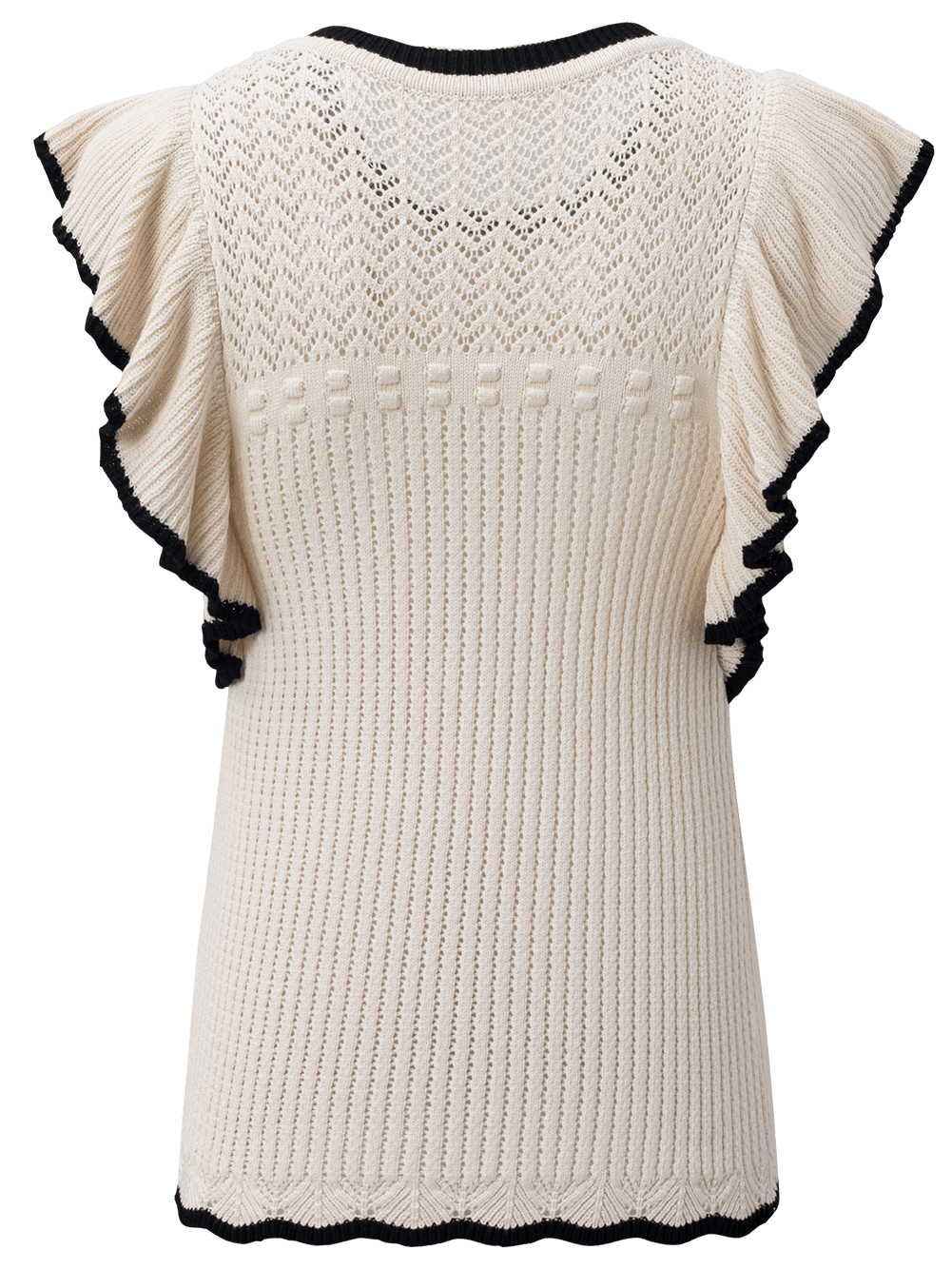 Apricot Crochet Eyelet Ruffle Trim Tank Top From MsDressly