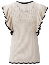 Apricot Crochet Eyelet Ruffle Trim Tank Top From MsDressly