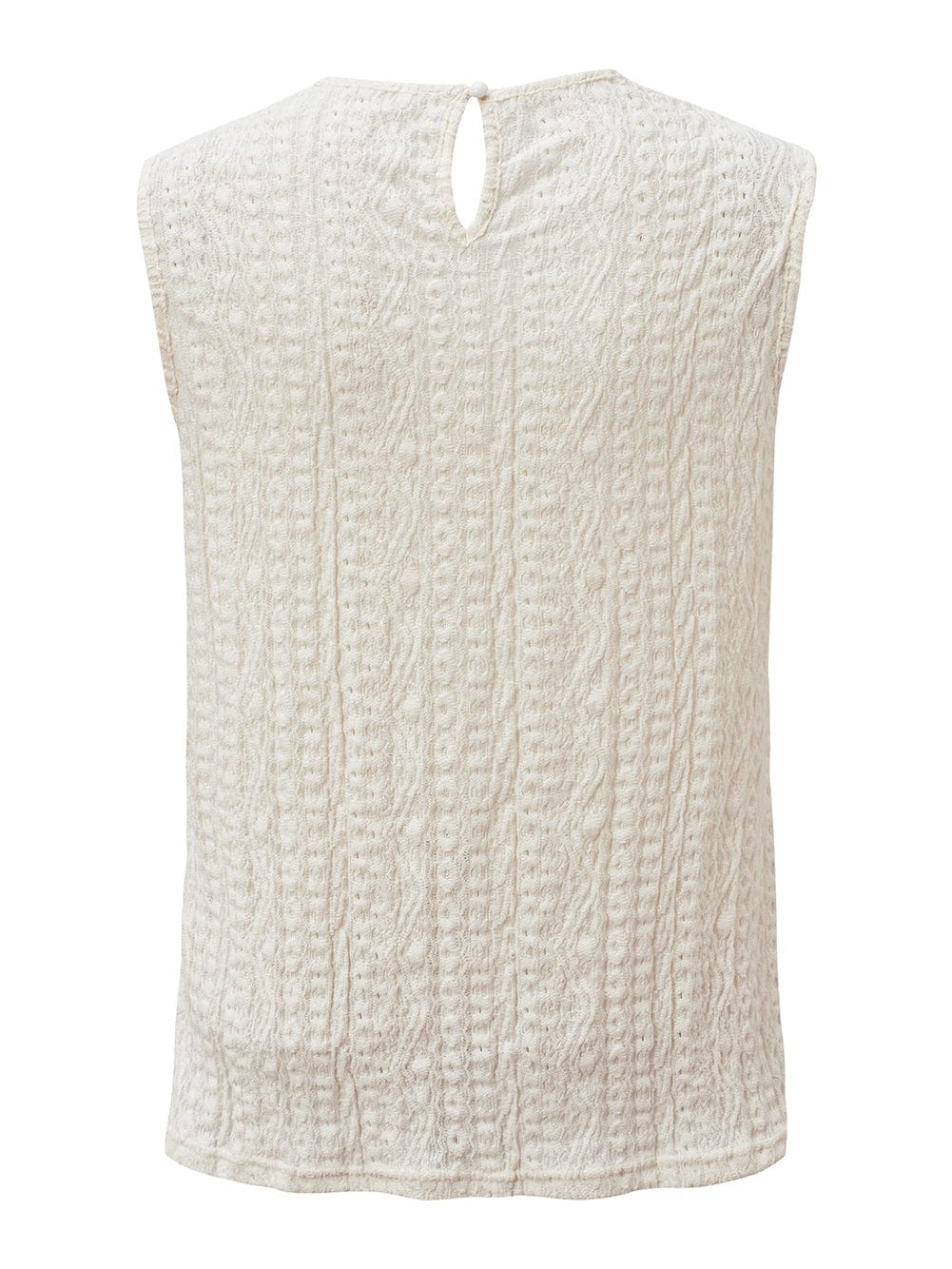 Apricot Lace Crochet Keyhole Back Sleeveless Tank Top From MsDressly