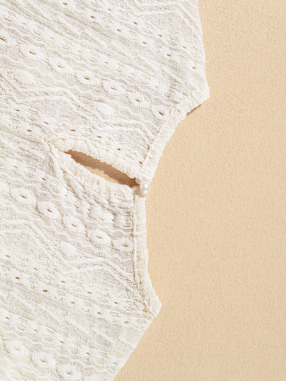 Apricot Lace Crochet Keyhole Back Sleeveless Tank Top From MsDressly