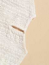 Apricot Lace Crochet Keyhole Back Sleeveless Tank Top From MsDressly