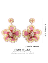 Apricot Pink Floral Boho Gemstone Earrings from MsDressly