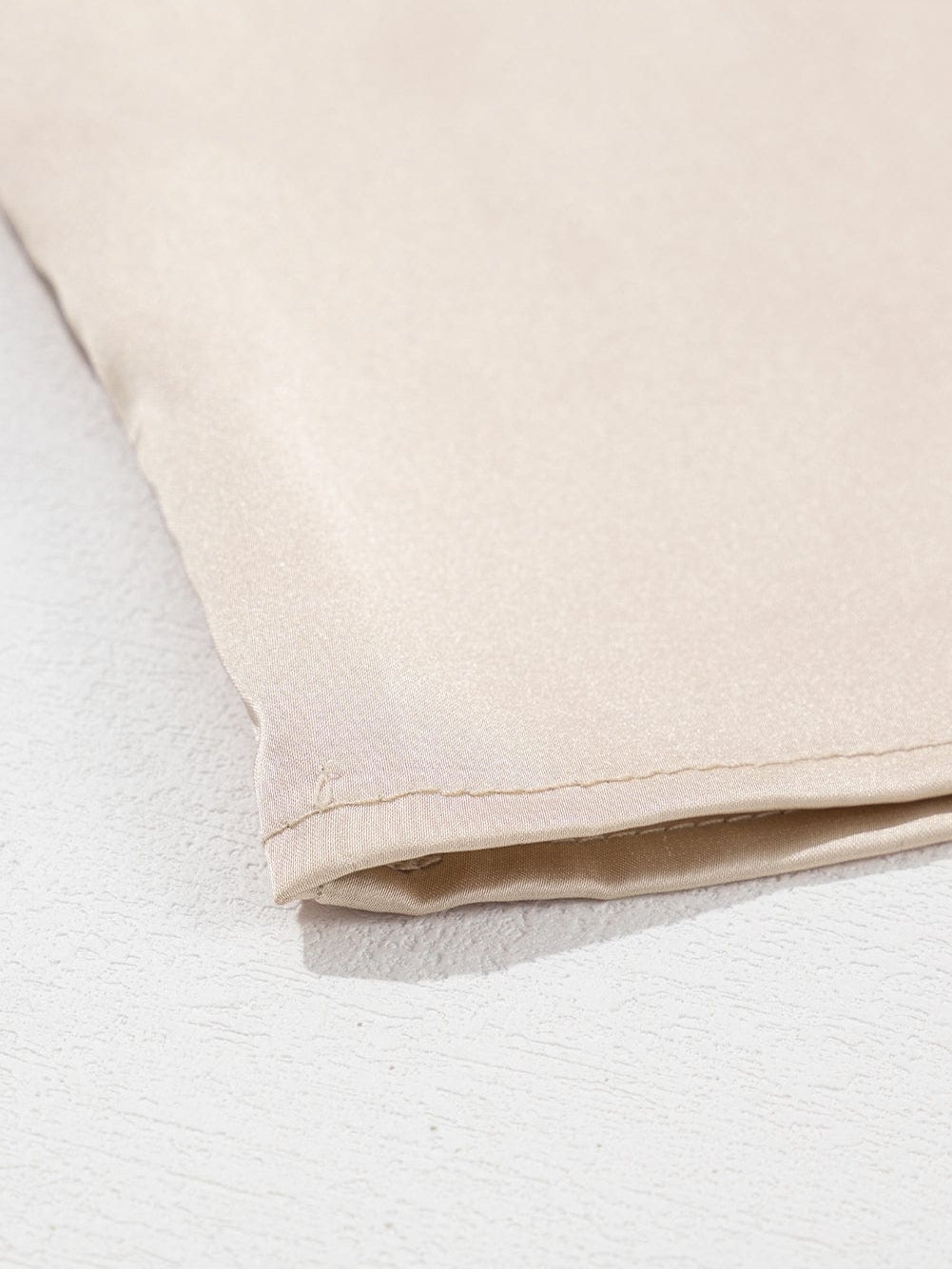 Apricot Pleated V Neck Satin Tank Top From MsDressly
