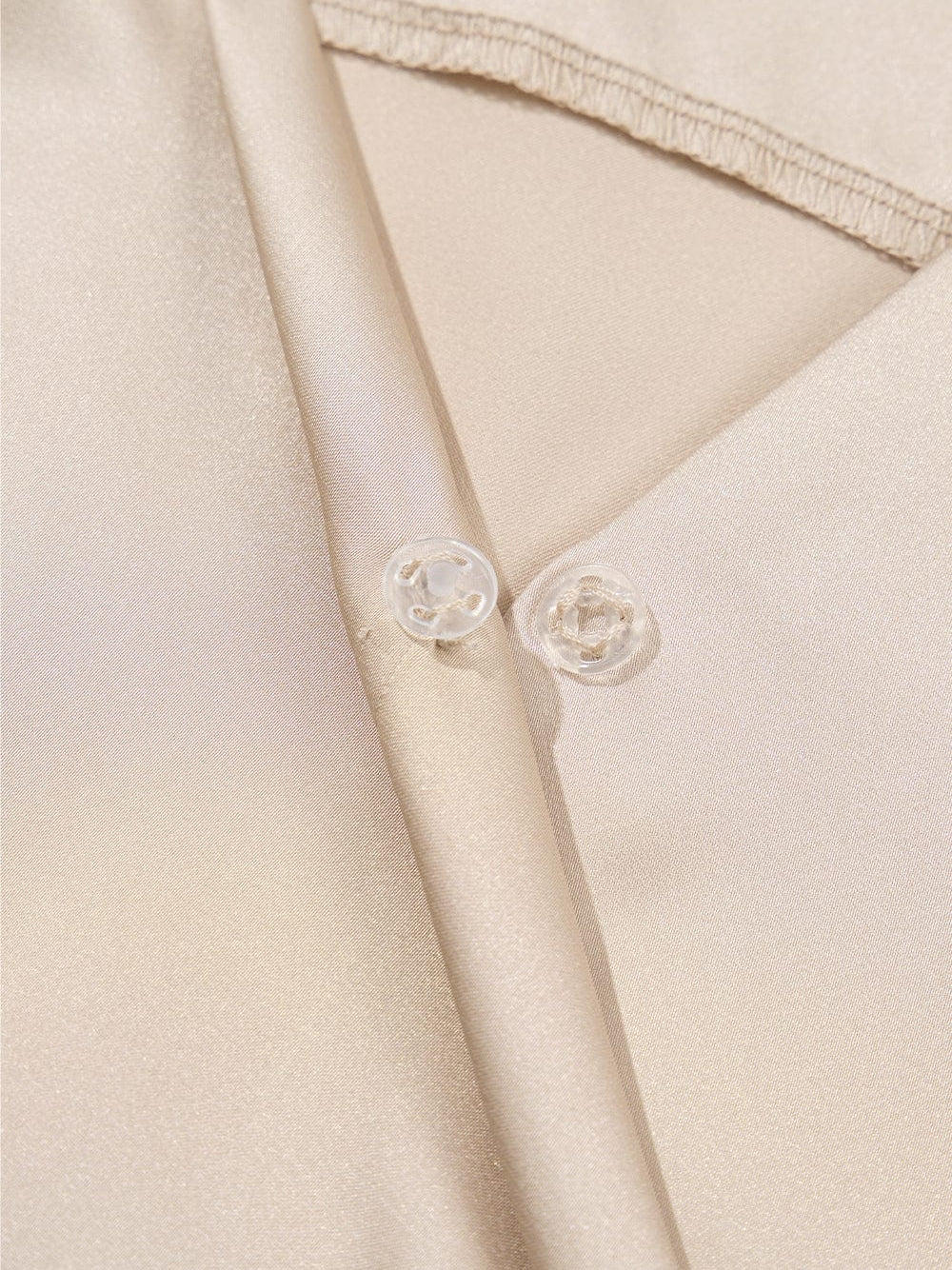 Apricot Pleated V Neck Satin Tank Top From MsDressly
