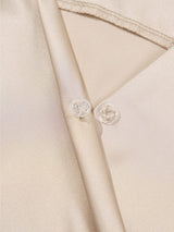 Apricot Pleated V Neck Satin Tank Top From MsDressly