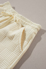 Apricot Ruffle Sleeve Tee and Drawstring Shorts Co-ord Set from MsDressly