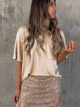 Apricot Silky Oversized Pocket Tee from MsDressly