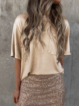 Apricot Silky Oversized Pocket Tee from MsDressly