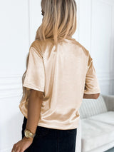 Apricot Silky Oversized Pocket Tee from MsDressly