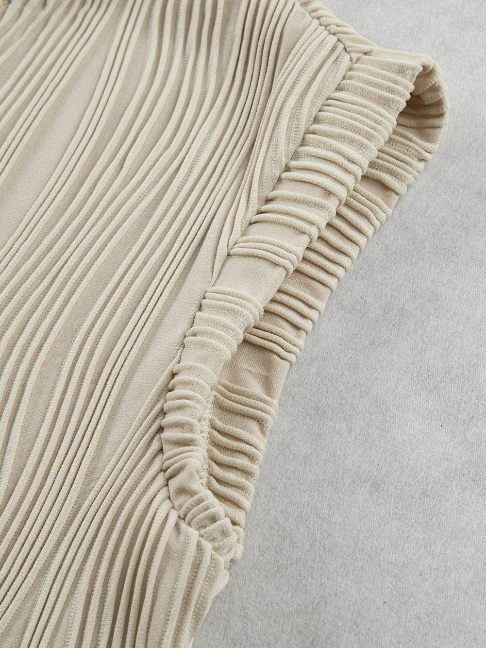 Apricot Textured Wave Detail Short Sleeve Blouse from MsDressly