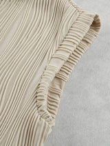 Apricot Textured Wave Detail Short Sleeve Blouse from MsDressly
