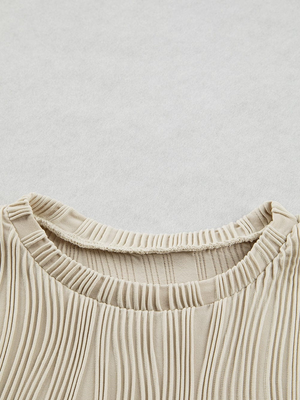 Apricot Textured Wave Detail Short Sleeve Blouse from MsDressly