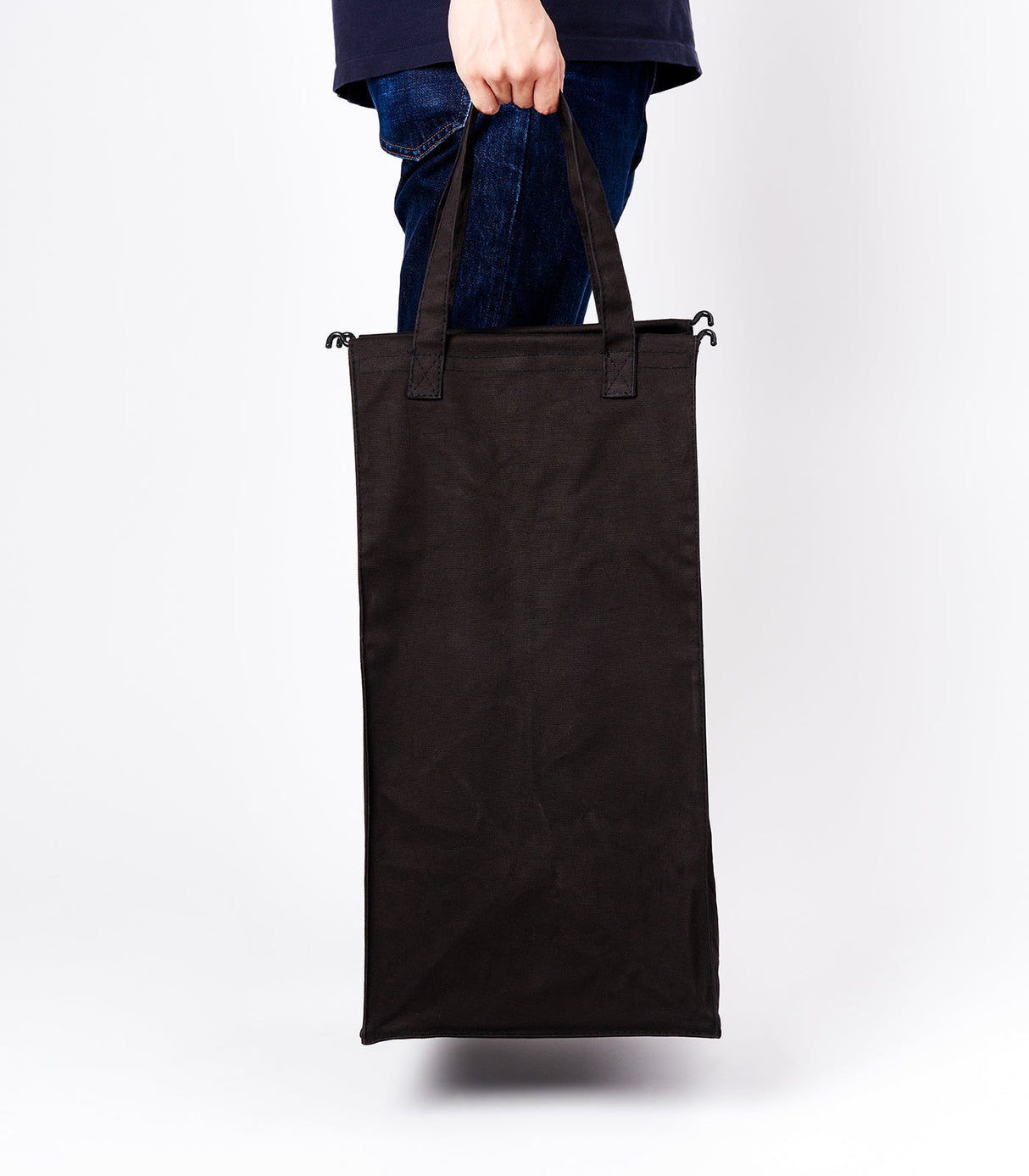 Laundry Hamper with Cotton Liner - Two Sizes - Steel + Cotton from Yamazaki Home