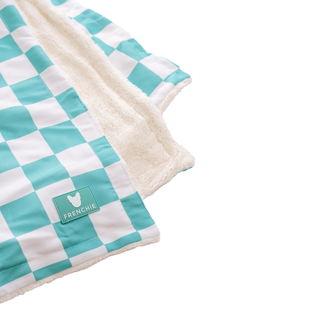 Frenchie Blanket - Aqua Checkered from Frenchie Bulldog