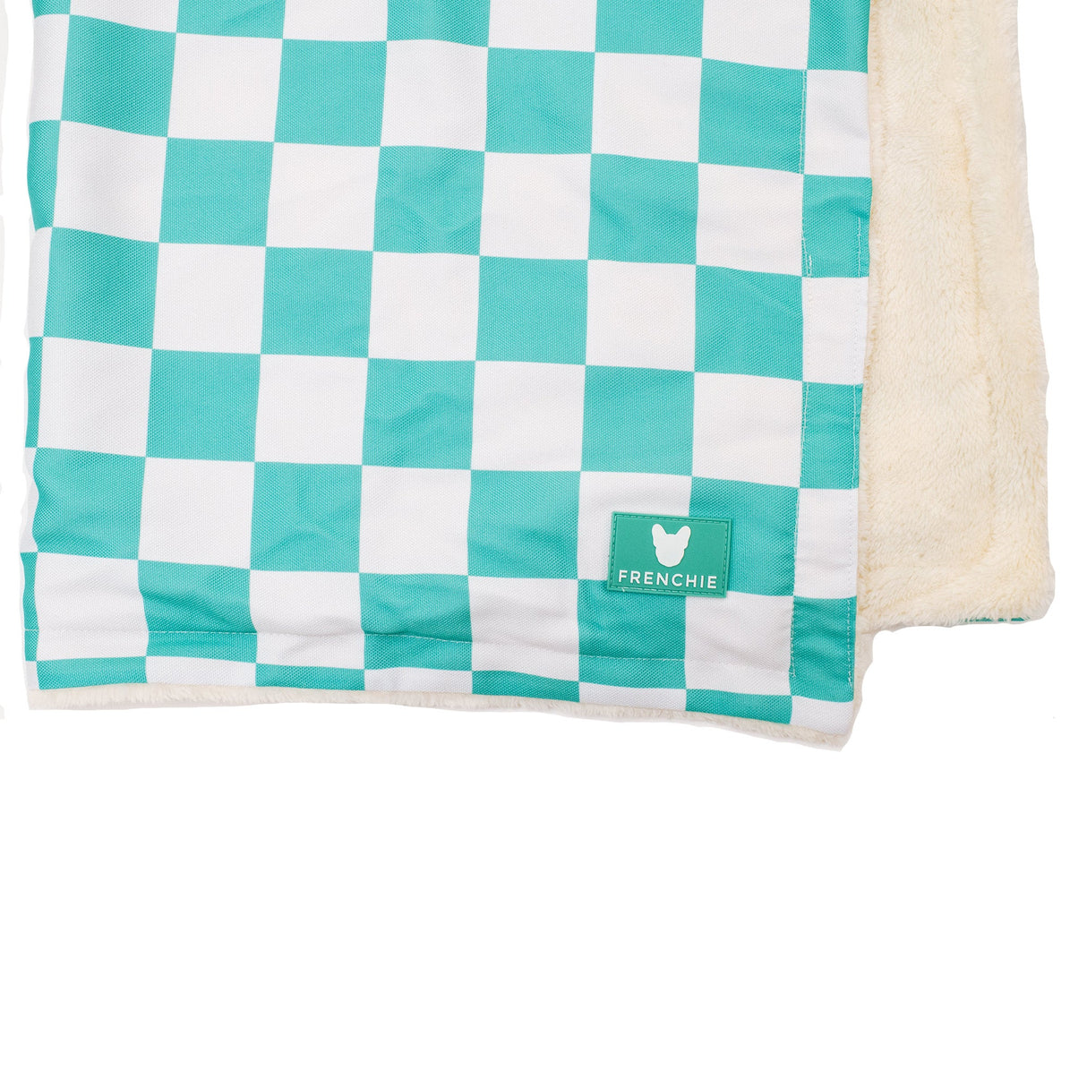 Frenchie Blanket - Aqua Checkered from Frenchie Bulldog