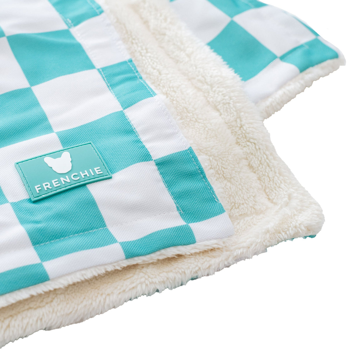 Frenchie Blanket - Aqua Checkered from Frenchie Bulldog