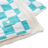 Frenchie Blanket - Aqua Checkered from Frenchie Bulldog