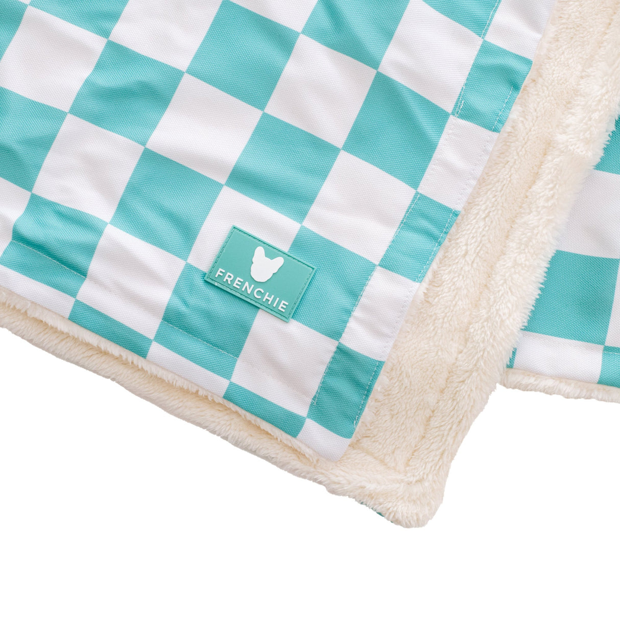 Frenchie Blanket - Aqua Checkered from Frenchie Bulldog