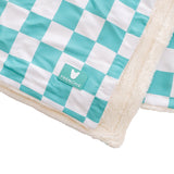 Frenchie Blanket - Aqua Checkered from Frenchie Bulldog