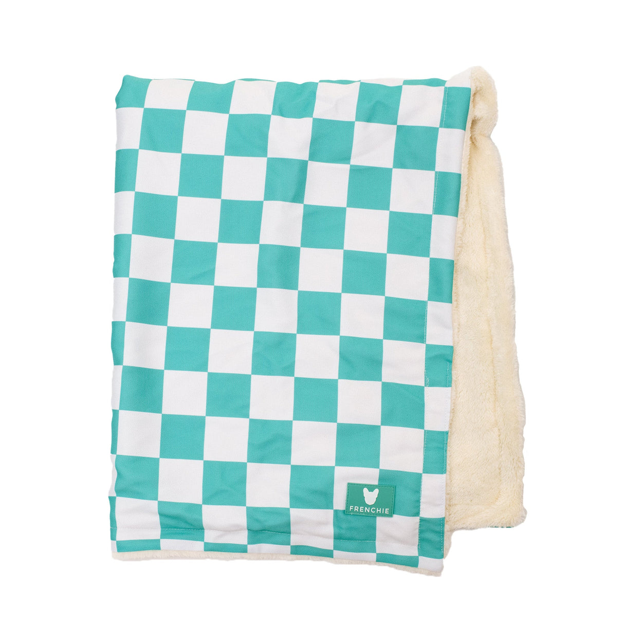 Frenchie Blanket - Aqua Checkered from Frenchie Bulldog
