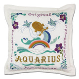 Aquarius Astrology Hand-Embroidered Pillow by Cat Studio from Quirks!