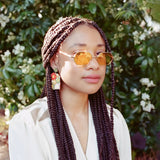 70s Burnt Orange Floral Arch Earrings from LE CHIC MIAMI