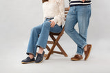 Women's Blue Boat Shoes from Atlantis Handmade Shoes