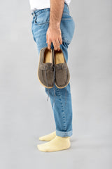 Men's Gray Boat Shoes from Atlantis Handmade Shoes