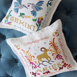 Aries Astrology Hand-Embroidered Pillow by Cat Studio from Quirks!