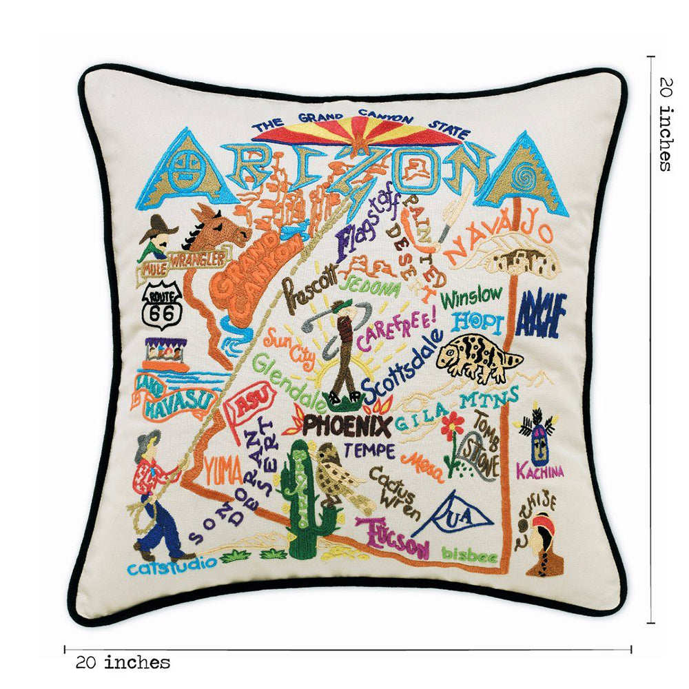 Arizona Hand-Embroidered Pillow from Quirks!
