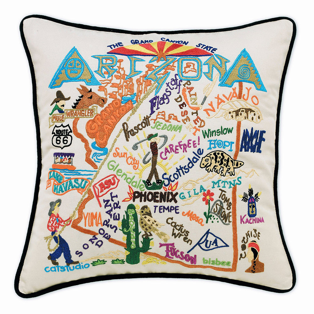 Arizona Hand-Embroidered Pillow from Quirks!