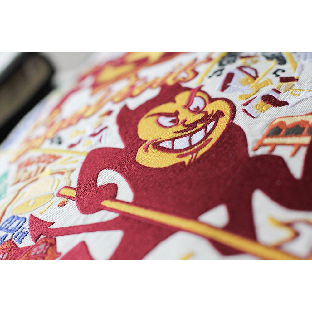 Arizona State University Collegiate Hand-Embroidered Pillow from Quirks!