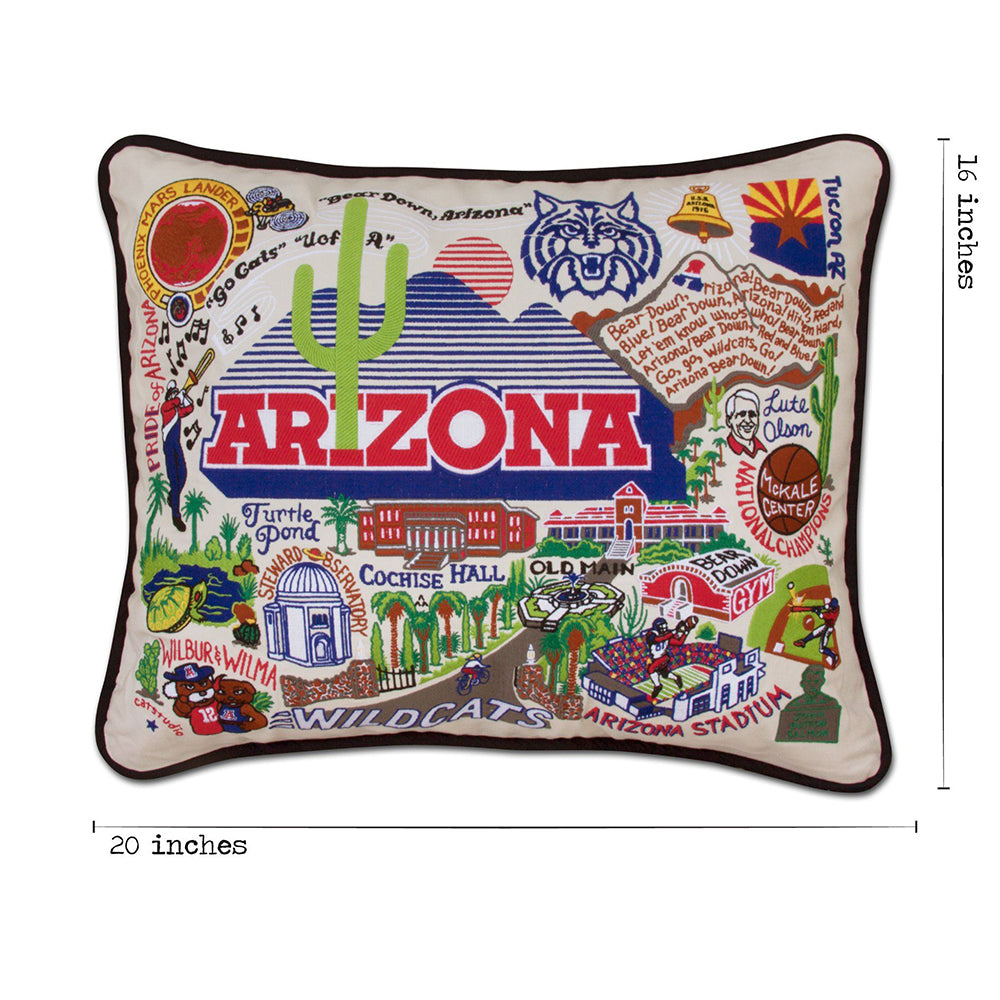 Arizona, University of Collegiate Hand-Embroidered Pillow from Quirks!