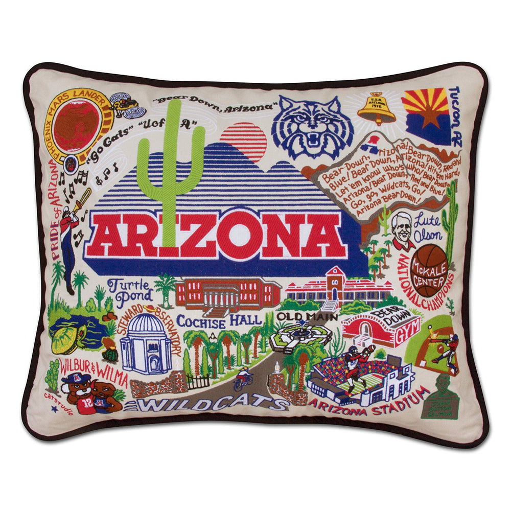 Arizona, University of Collegiate Hand-Embroidered Pillow from Quirks!
