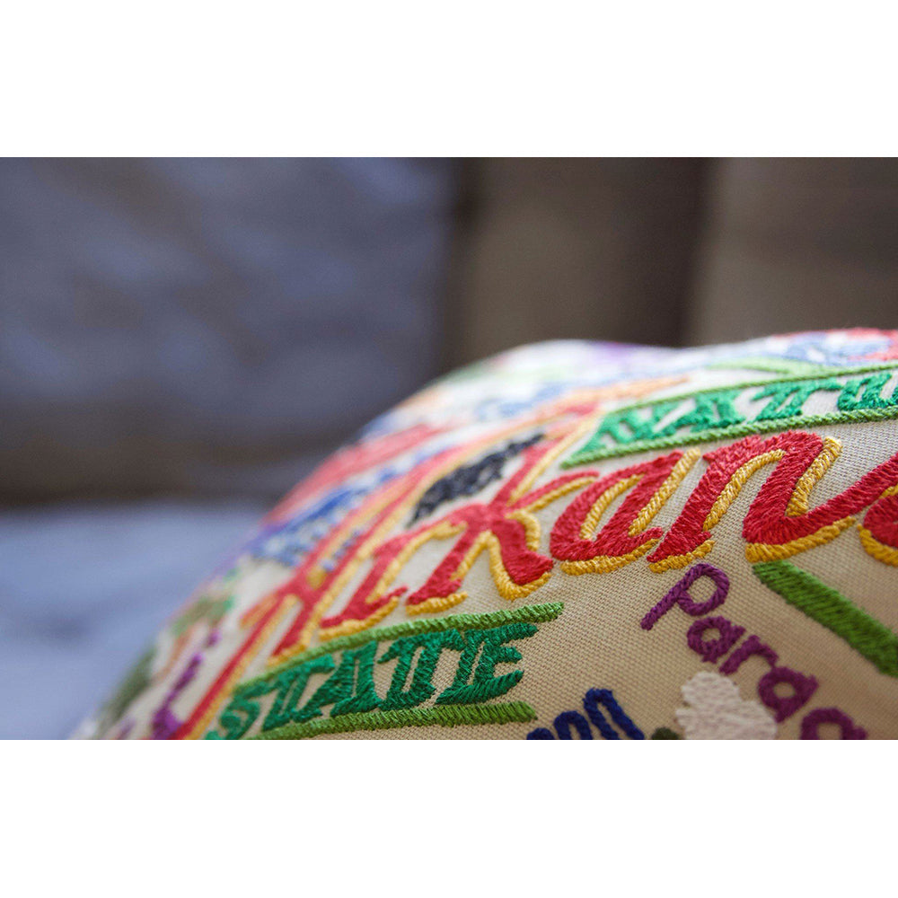 Arkansas Hand-Embroidered Pillow from Quirks!