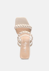 Arnie Braided Straps Block Heeled Sandals from London Rag International