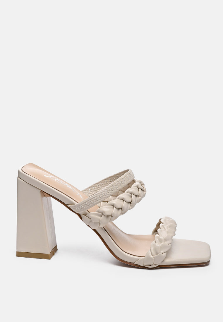 Arnie Braided Straps Block Heeled Sandals from London Rag International