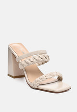 Arnie Braided Straps Block Heeled Sandals from London Rag International