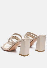 Arnie Braided Straps Block Heeled Sandals from London Rag International