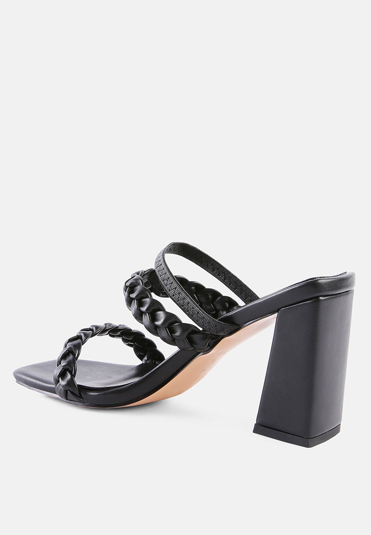 Arnie Braided Straps Block Heeled Sandals from London Rag International