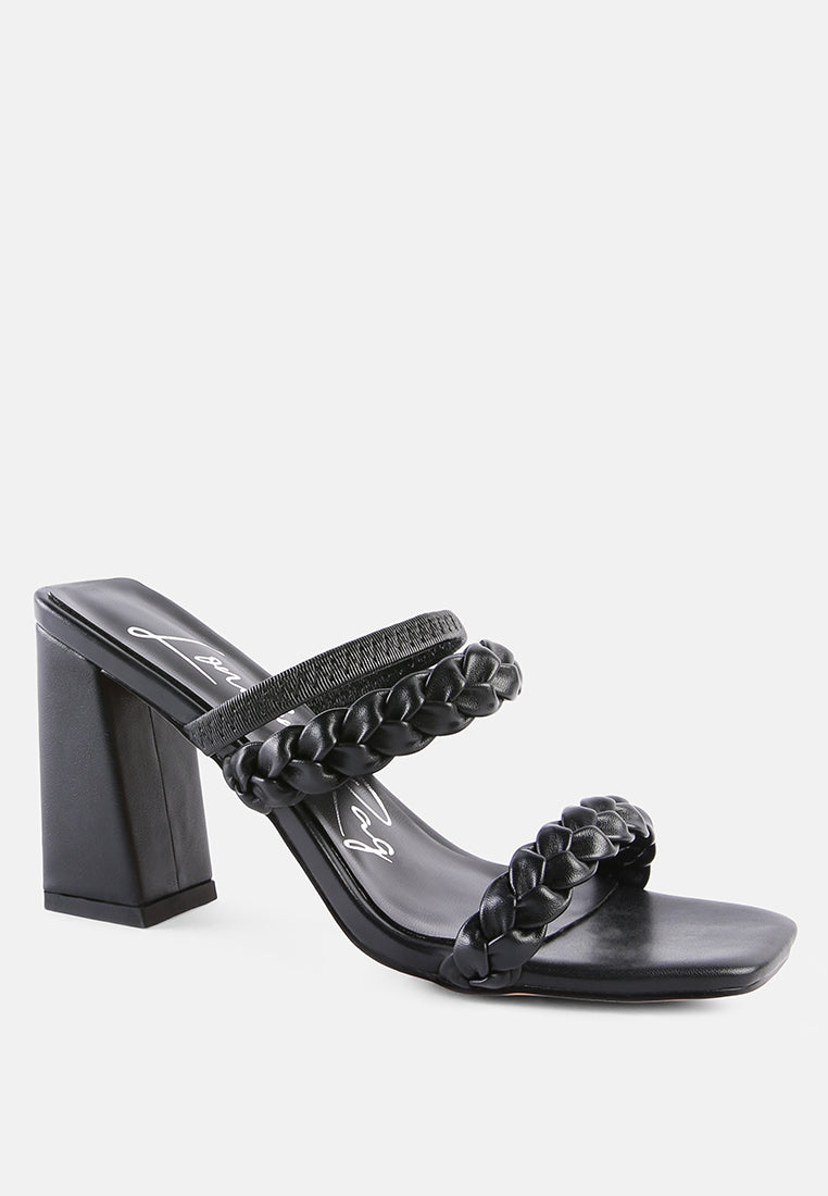 Arnie Braided Straps Block Heeled Sandals from London Rag International
